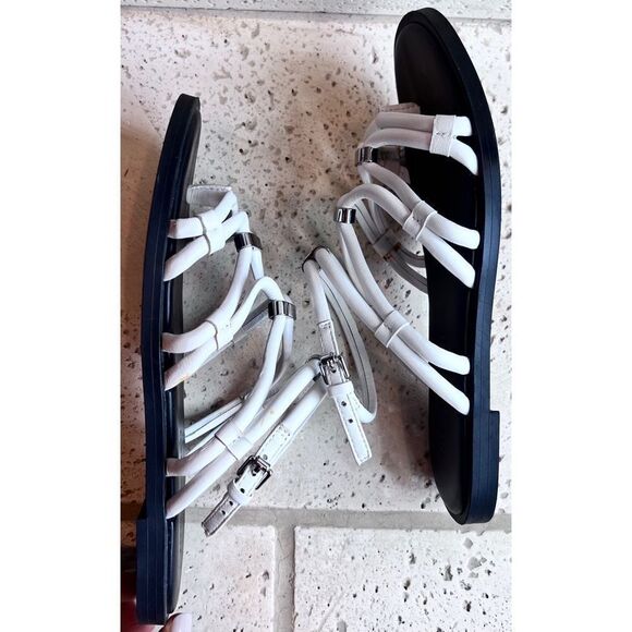 Rebecca Minkoff Sarle White Leather Strappy Sandals Flats Size 7 - Picture 10 of 15